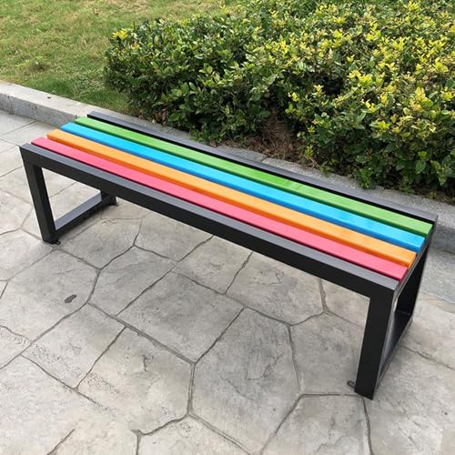 Generisch Parkbank Wetterfest Metall Gartenbank Holz Sitzbank Outdoor Kleiner Gartenmöbel 2-4 Sitzer 80cm 100cm 120cm 150cm 180cm Für Terrasse Balkon Veranda(Schwarz,150cm) von Generisch