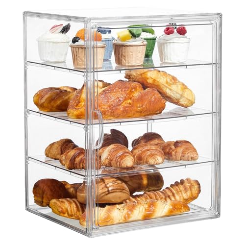 Generisch Pastry Vitrine Case - Clear Bread Box | Acrylbrot Display | 4 Schichten Luftdichtes Acryl -Gebäck -Lagerorganisator | Bäckereikoffer Für Küchentheke, Hausgemachter Sandwich, Und Bagel Generisch Pastry Vitrine Case - Clear Bread Box | Acrylbrot Display | 4 Schichten Luftdichtes Acryl -Gebäck -Lagerorganisator | Bäckereikoffer Für Küchentheke, Hausgemachter Sandwich, Und Bagel von Generisch
