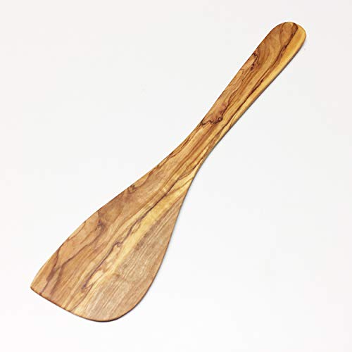 Generisch Pfannenwender mit breitem Griff Länge 30 cm Flach Leicht handgemacht Olivenholz Holz-Wender Küchenhelfer von Generisch