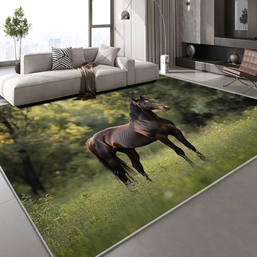 Generisch Pferd Tier Teppich Kinderteppich Modern 3D Wald Natur Teppich Kinderzimmer Kurzflor Teppiche rutschfeste Spielteppiche für Schlafzimmer Wohnzimmer Zimmer 150x210 cm Generisch Pferd Tier Teppich Kinderteppich Modern 3D Wald Natur Teppich Kinderzimmer Kurzflor Teppiche rutschfeste Spielteppiche für Schlafzimmer Wohnzimmer Zimmer 150x210 cm von Generisch