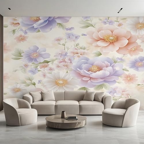 Generisch Pfingstrose Tapete, Fototapete Blumen Weiß Lila, Vliestapete für Schlafzimmer Wohnzimmer, Wand Deko Tapeten, Wandverkleidung 300x210 cm D&O78 Generisch Pfingstrose Tapete, Fototapete Blumen Weiß Lila, Vliestapete für Schlafzimmer Wohnzimmer, Wand Deko Tapeten, Wandverkleidung 300x210 cm D&O78 von Generisch