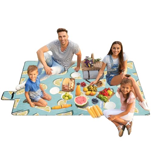 Generisch Picknickdecke - Outdoor Decke Wasserdicht | 198x198 cm rutschfest Klappbar Mit Tragegriff Für Camping Balkon Terrasse Pool Reise Garten Festivals Urlaub von Generisch