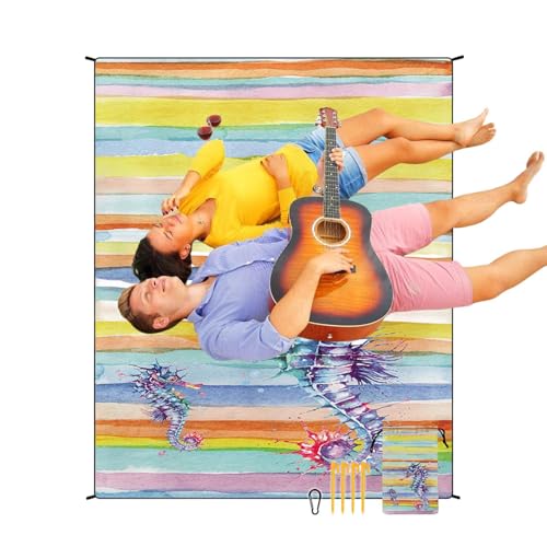 Generisch Picknickdecke im Freien, Strandpicknickdecke - wasserdichte Strandmatte 86.61x70,87 Zoll | Leichtes Campingkissen mit 4 Ecktaschen und 4 Stiften Windschutz Teppich für Wohnmobil -Reise Generisch Picknickdecke im Freien, Strandpicknickdecke - wasserdichte Strandmatte 86.61x70,87 Zoll | Leichtes Campingkissen mit 4 Ecktaschen und 4 Stiften Windschutz Teppich für Wohnmobil -Reise von Generisch