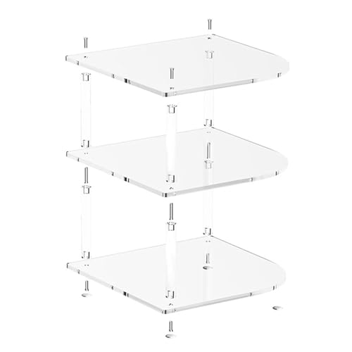 Generisch Platten Organizer - klare acryl-Regale | Klare Acrylregale zur Wandaufbewahrung | Platzsparendes Acrylregal | 3-Stufiges Eckregal Für Küche Badschrank Tresen Arbeitsplatte Kommode von Generisch