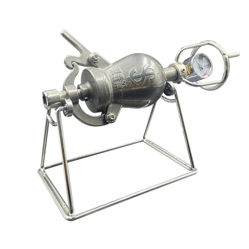 Generisch Popcorn Cannon Popcorn Kanone Traditionelle altmodische Popcornmaschine, handgekurbelte Popcornmaschine, Fassungsvermögen der Edelstahl-Popcornmaschine: 300 ml/400 ml(Color:1) von Generisch