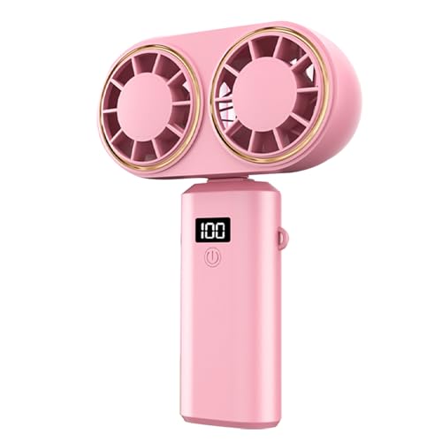 Generisch Portable Handheld Fan, Personal Cooling Device, Rechargeable 5-Speed Fan, Double Head Design, Digital Display Feature, Perfect for Outdoor Festivals and Indoor Gym von Generisch