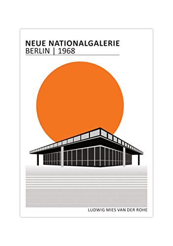 Generisch Poster Neue Nationalgalerie Berlin | Bauhaus Architektur A2 (59,4x42 cm) von Generisch