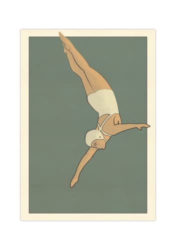 Generisch Poster Turmspringerin | maritimes Bild A3 (42 x 29,7 cm) von Generisch