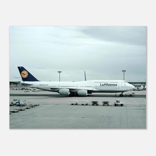 Generisch Poster oder Leinwand I Flugzeug Boeing 747 Lufthansa Flughafen Airport I Wandbild Kunstdruck I PN015 (Poster, 80x60 cm) von Generisch