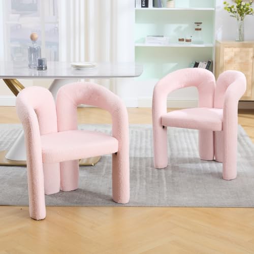 Generisch Premium Ergonomie-Sessel mit exklusivem Teddy-Flor Einzigartiges Design, durchdachte Rückenunterstützung & wandelbar für Wohnzimmer/Homeoffice. Maximaler Wohlfühl-Komfort (Pink) von Generisch