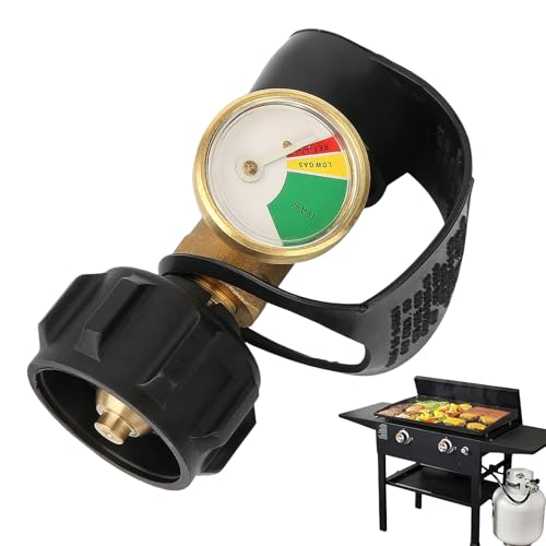 Generisch Propangas Füllstandsanzeige, Propantank Standardanzeige, Manometer Für Propangastanks, Massiver Messing Camping Propantank Adapter, Auslaufsicher Für Feuerstelle, Grillen von Generisch