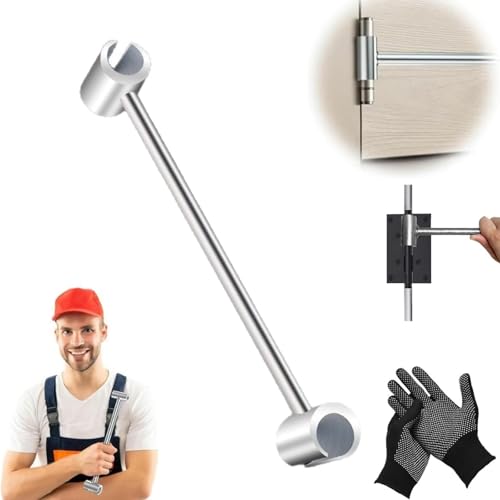 Generisch Prosperousk Door Hinge Adjustment Tool, Hinge Hole Adjustment Wrench, Ergonomic Design Double Headed Seam Adjustment Tool, Home Thickening and Lengthening(1pcs L) von Generisch