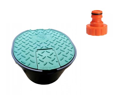 Generisch RAIN Ventilkasten Ventilbox Verteilerkasten Bewässerung Rund Jumbo Standard mit Kugelhahn 3/4" mit Deckel - Auswahl (mit Kugelhahn 3/4" + Anschluss 3/4") von Generisch