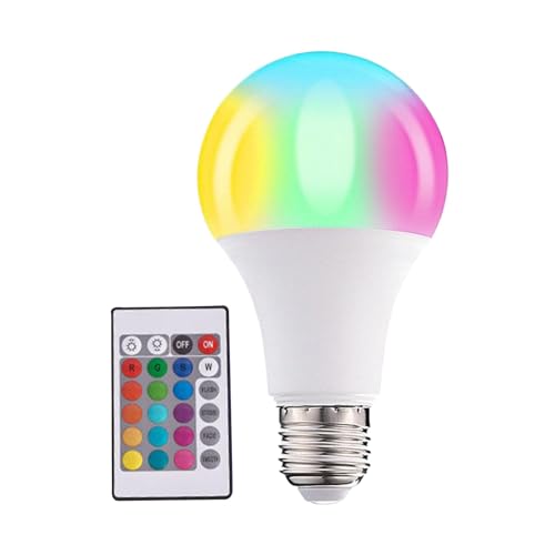 Generisch RGB-Glühbirne, farbwechselnde Glühbirne,Dimmbare LED-Lampen | 5W LED-Glühbirnen, dimmbar, E27-Sockel, RGB-Glühbirnen mit Fernbedienung für Weihnachtsdekoration Generisch RGB-Glühbirne, farbwechselnde Glühbirne,Dimmbare LED-Lampen | 5W LED-Glühbirnen, dimmbar, E27-Sockel, RGB-Glühbirnen mit Fernbedienung für Weihnachtsdekoration von Generisch