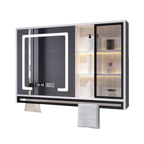 Generisch Rechteckiger LED-Badspiegelschrank mit Antibeschlagfunktion und Stauraum, Spiegelschrank mit Smart-Touch-Schalter, Wand-Waschtisch for Modernes von Generisch
