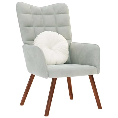 Generisch Relaxsessel Hellgrau Samt,jiangboyue-4016810 von Generisch