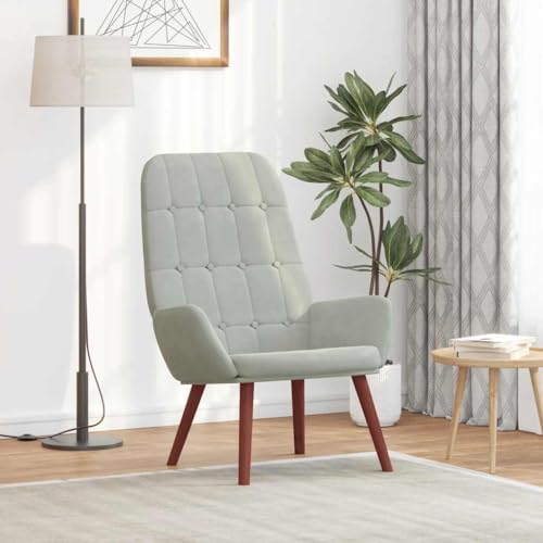 Generisch Relaxsessel Hellgrau Samt,jiangboyue-4102632 von Generisch