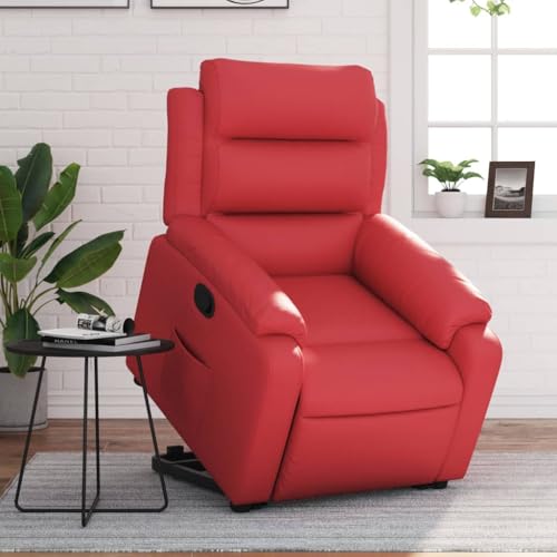 Generisch Relaxsessel mit Aufstehhilfe Rot Kunstleder,jiangboyue-3205047 von Generisch