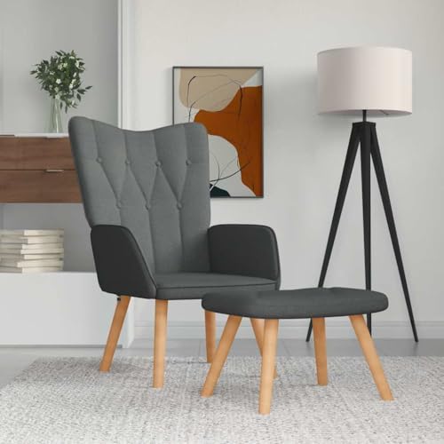 Generisch Relaxsessel mit Hocker Dunkelgrau Stoff,jiangboyue-327535 Generisch Relaxsessel mit Hocker Dunkelgrau Stoff,jiangboyue-327535 von Generisch