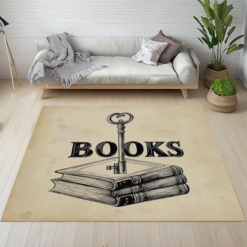 Generisch Retro Bücher Teppich 160x230 cm, Antique Schlüssel Carpet Waschbar rutschfest Kurzflor, Teppiche Weich für Schlafzimmer, Wohnzimmer, Esszimmer, Kinderzimmer dfh1l153 Generisch Retro Bücher Teppich 160x230 cm, Antique Schlüssel Carpet Waschbar rutschfest Kurzflor, Teppiche Weich für Schlafzimmer, Wohnzimmer, Esszimmer, Kinderzimmer dfh1l153 von Generisch