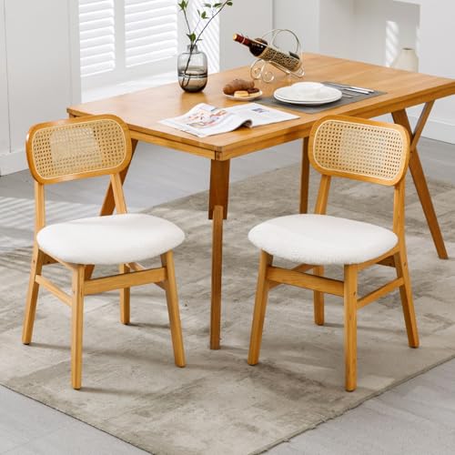 Generisch Retro-Esszimmerstühle, 2er-Set, bequem gepolsterte Seitenstühle aus PU-Leder Generisch Retro-Esszimmerstühle, 2er-Set, bequem gepolsterte Seitenstühle aus PU-Leder von Generisch