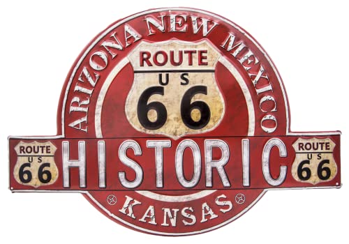 Generisch Retro Route 66 Blechschild, US American Vintage Steyle, Historic Nostalgie Schild, 50 x 34 cm (oval) von Generisch