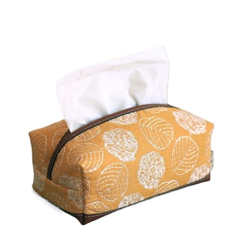 Generisch Retro SLE Auto und Heimgebrauch Tissue Box Storage, rechteckig Ape Stoff Art Papierhandtuchhalter(White Flowers on Yellow Background) von Generisch
