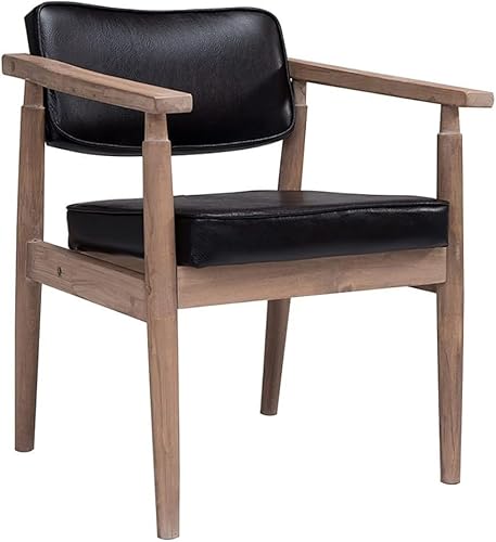 Generisch Retro-Stuhl mit Rückenlehne aus massivem Holz – stilvoller Freizeitstuhl for Café und Esszimmer mit Armlehnen(J) von Generisch
