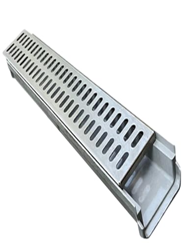 Generisch Rinnenabläufe mit Edelstahlabdeckungen for Terrassen und Pools, Garagen und Gartenabläufe(30cmx15cm) von Generisch