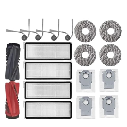 Generisch Roboter-Staubsauger-Kompatibilität for Roborock Qrevo Edge/EdgeC/Edge S5A 5V1 Vakuumteile Hauptwalze Seitenbürste Hepa-Filter Wischtuch D(Light yellow) von Generisch