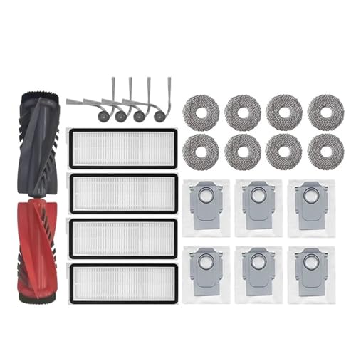 Generisch Roboter-Staubsauger-Kompatibilität for Roborock Qrevo Edge/EdgeC/Edge S5A 5V1 Vakuumteile Hauptwalze Seitenbürste Hepa-Filter Wischtuch D(Plum) von Generisch