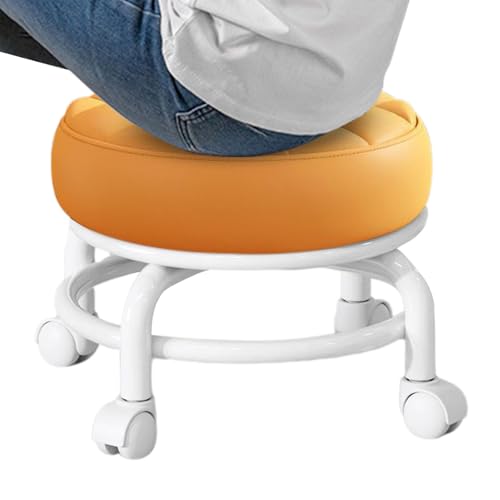 Generisch Rollhocker - Hocker Stuhl | Runder Rollhocker | 360° Verstellbarer Runder Rollhocker Mit Rollen - Drehbarer | Drehbarer Sattelhocker Für Küche, Spa, Bar, Zuhause von Generisch