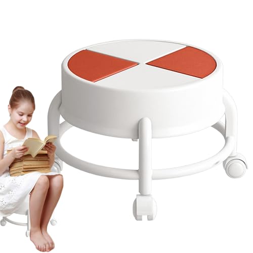 Generisch Rollhocker mit niedriger Höhe, Rollhocker mit niedrigem Rollsitz, Rollbarer niedriger Stuhlsitz mit Rollen, Robuster, mobiler, mit 360°-Schwenkrädern, drehbarer Rollenhocker mit R von Generisch