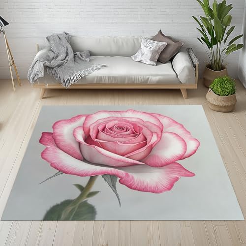 Generisch Romantisch Rose Teppich Schlafzimmer 120x180 cm, Natur Blumenmuster Waschbarer Teppiche Kinderzimmer Kurzflor Antirutschmatte Carpet Weich für Wohnzimmer Jugendzimmer sf1b011 Generisch Romantisch Rose Teppich Schlafzimmer 120x180 cm, Natur Blumenmuster Waschbarer Teppiche Kinderzimmer Kurzflor Antirutschmatte Carpet Weich für Wohnzimmer Jugendzimmer sf1b011 von Generisch