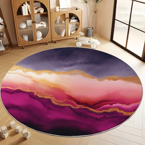 Generisch Rosa Lila Waschbarer Rutschfester Runder Teppich 180 cm Runde Teppiche, Marmor-Achat-Textur Flauschig Extra Weich Runder Teppich - Wohnzimmer Schlafzimmer Flur Eingangsbereich Büro & Küche Generisch Rosa Lila Waschbarer Rutschfester Runder Teppich 180 cm Runde Teppiche, Marmor-Achat-Textur Flauschig Extra Weich Runder Teppich - Wohnzimmer Schlafzimmer Flur Eingangsbereich Büro & Küche von Generisch