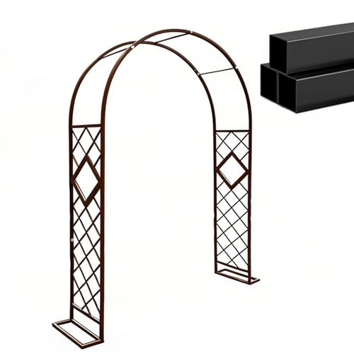Generisch Rosenbogen Aus Metall Stabil Torbogen Rankhilfe Gartenbogen Rosenhilfe Für Garten, Balkon, Hochzeitsdekoration, Wetterfest(braun,W160 X H230cm) von Generisch