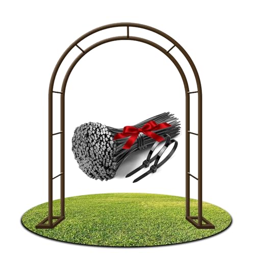 Generisch Rosenbogen Gartenbogen Rankhilfe Rosenhilfe Rosenbogen Aus Metall Stabil, Rankbogen Rankgitter Spalier Für Hochzeit, Garten, Balko(braun,W140 X H230cm) von Generisch