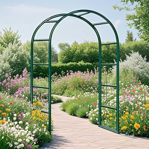 Generisch Rosenbogen Rankhilfe Gartenbogen Torbogen Rankbogen Wetterfest Pergola für Kletterpflanzen Balkon Hochzeit Feiern Gartendekoration(Green,W80 X H220cm) von Generisch