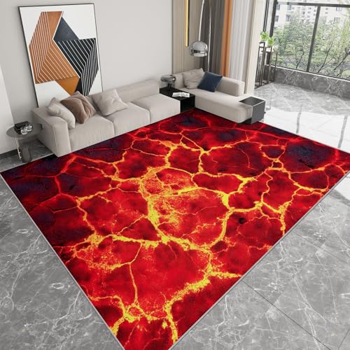 Generisch Rot Waschbarer Rutschfester Teppich 160 x 230 cm Teppiche, Lava-Textur-Hintergrund Flauschig Extra Weich Teppich - Wohnzimmer Schlafzimmer Flur Eingangsbereich Büro & Küche Generisch Rot Waschbarer Rutschfester Teppich 160 x 230 cm Teppiche, Lava-Textur-Hintergrund Flauschig Extra Weich Teppich - Wohnzimmer Schlafzimmer Flur Eingangsbereich Büro & Küche von Generisch