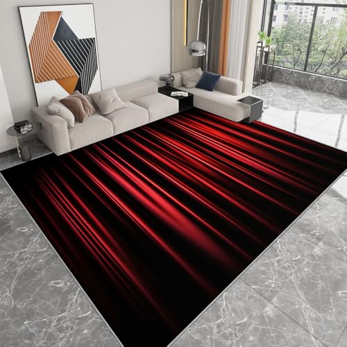 Generisch Roter Vorhang Textur vertikale Linien Druck Teppiche für Wohnzimmer 120 x 170cm, Teppich für Schlafzimmer waschbarer Rutschfester Flauschiger Shaggy-Teppich für Kinderzimmer/Wohnheim Generisch Roter Vorhang Textur vertikale Linien Druck Teppiche für Wohnzimmer 120 x 170cm, Teppich für Schlafzimmer waschbarer Rutschfester Flauschiger Shaggy-Teppich für Kinderzimmer/Wohnheim von Generisch