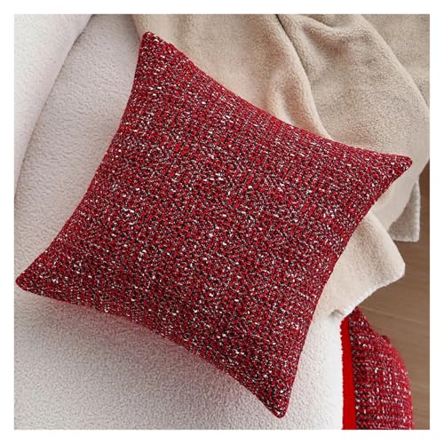Generisch Roter gestrickter Kissenbezug ohne Kern, Festival-Party-Dekoration, Wohnzimmer-Sofa, dekorativer Kissenbezug, 45 x 45(45x45cm) von Generisch