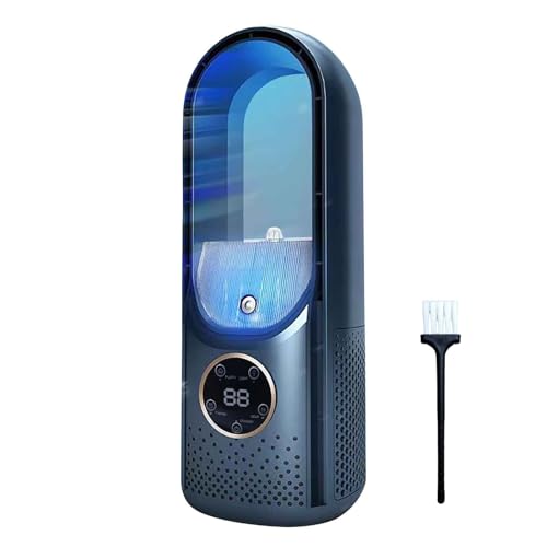 Generisch Rotorloser Ventilator, Turmventilator mit Luftreiniger,6 Geschwindigkeiten, Touch, 8H Timer, Sprüheffekt, Bladeless Fan für Schlafzimmer Heim (Blue) von Generisch