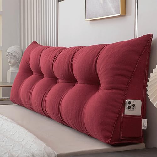 Generisch Rückenkissen Bett, Lang Keilkissen Kopfteil Lesekissen Für Bett Und Sofa Hohen Rückenkissen, Bequemes Wandkissen Rückenlehnenkissen Mit Abnehmbarem Lordosenstützkissen,Rot,100X50X20CM Generisch Rückenkissen Bett, Lang Keilkissen Kopfteil Lesekissen Für Bett Und Sofa Hohen Rückenkissen, Bequemes Wandkissen Rückenlehnenkissen Mit Abnehmbarem Lordosenstützkissen,Rot,100X50X20CM von Generisch
