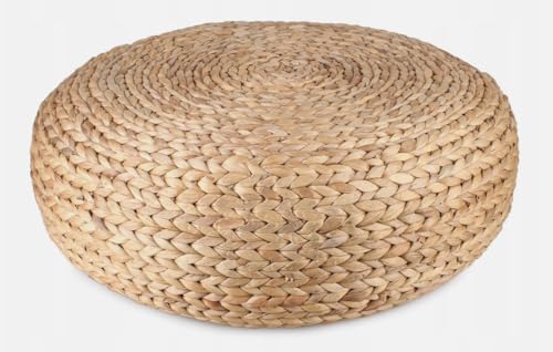 Generisch Rund Pouf Sitzhocker Sitzpouf Boho Style Natürliche Wasserhyazinthe 3 Modelle (2) von Generisch