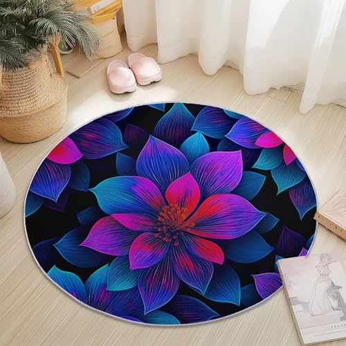 Generisch Rund Teppich Kurzflor Elegante Luxus-Blumen Design, ø 150 cm, waschbar Wohnzimmerteppich rutschfest, weich für Wohnzimmer Schlafzimmer Zuhause Büro, Lila Rot Generisch Rund Teppich Kurzflor Elegante Luxus-Blumen Design, ø 150 cm, waschbar Wohnzimmerteppich rutschfest, weich für Wohnzimmer Schlafzimmer Zuhause Büro, Lila Rot von Generisch