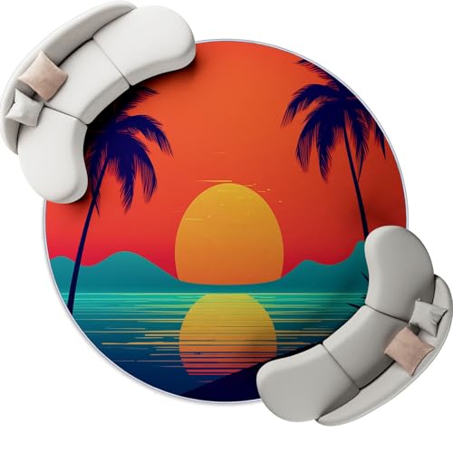 Generisch Runder Teppich Kurzflor 180 cm - Minimalistisch Farbverlauf Natur Strand Bedruckt rutschfest farbfest Dekoteppich für Wohnzimmer Esszimmer Kinderzimmer Büro, Orange-Rot Generisch Runder Teppich Kurzflor 180 cm - Minimalistisch Farbverlauf Natur Strand Bedruckt rutschfest farbfest Dekoteppich für Wohnzimmer Esszimmer Kinderzimmer Büro, Orange-Rot von Generisch