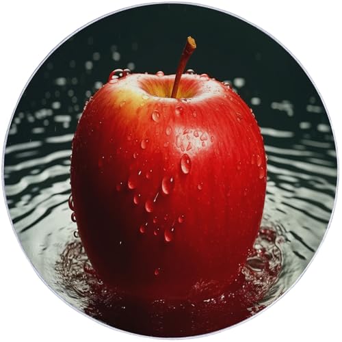 Generisch Runder Teppich Moderner Apfel Wassertropfen Muster 120 cm, Waschbar Rot Kurzflor rutschfest Weich Flanell Teppiche - für Wohnzimmer Schlafzimmer Esszimmer Kinderzimmer Flur Generisch Runder Teppich Moderner Apfel Wassertropfen Muster 120 cm, Waschbar Rot Kurzflor rutschfest Weich Flanell Teppiche - für Wohnzimmer Schlafzimmer Esszimmer Kinderzimmer Flur von Generisch