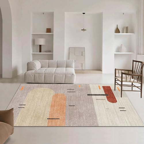 Generisch Rutschfester Kurzflor-Teppich | Waschbarer Abstrakter Design Wohnzimmerteppich | Weiche Bodenmatte für Schlafzimmer & Esszimmer, von Generisch