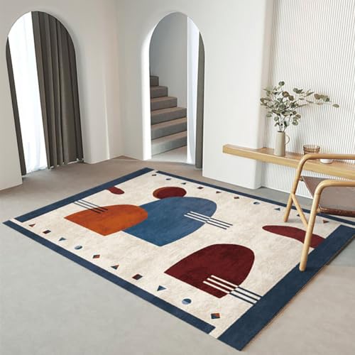 Generisch Rutschfester Kurzflor-Teppich | Waschbarer Abstrakter Design Wohnzimmerteppich | Weiche Bodenmatte für Schlafzimmer & Esszimmer, von Generisch