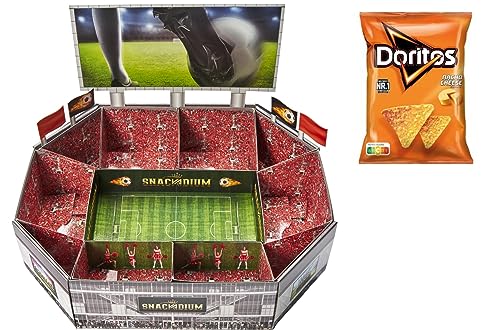 Generisch SNACKADIUM Fußball Snackstadion Fanartikel Bundesliga ür spannende Fußballabende/Snackstadion für echte Fußballfans (Vereinsfarbe Rot) von Generisch